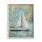 Stupell Industries Vintage World Map Sail Boat Ocean Coast Painting Framed Wall Art